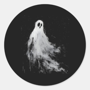 Ghost Horror Spooky Scary Halloween Grunge Aesthet Classic Round Sticker