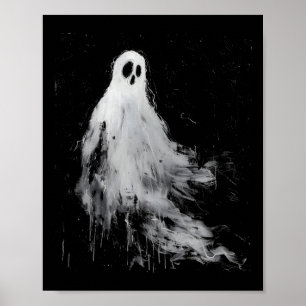 Ghost Horror Spooky Scary Halloween Grunge Aesthet Poster