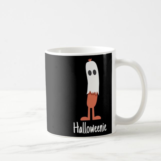 Ghost Hot Dog Halloweenie Costume Fun Food Hallowe Coffee Mug (Right)