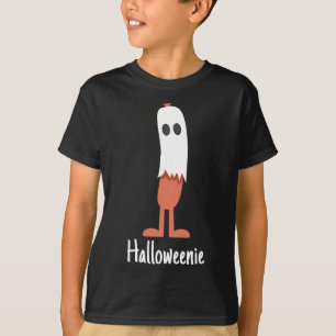 Ghost Hot Dog Halloweenie Costume Fun Food Hallowe T-Shirt