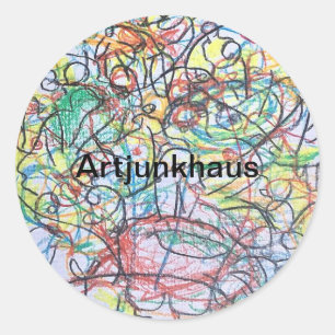 Ghost Hotel Abstract Jeff Hankamer Artjunkhaus Art Classic Round Sticker