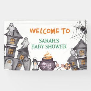 Ghost House Halloween Baby Shower Fall Theme  Banner