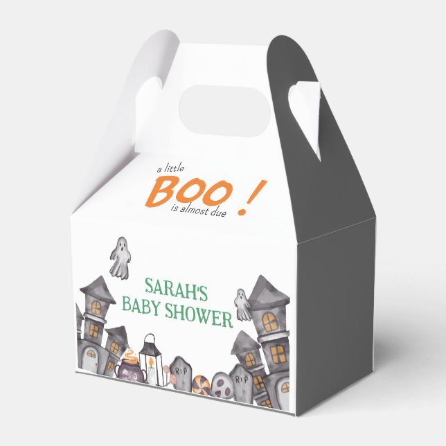 Ghost House Halloween Baby Shower Fall Theme  Favour Box (Back Side)