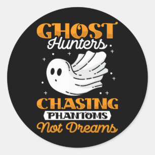 Ghost Hunter Chasing Phantoms - Halloween Ghost Hu Classic Round Sticker