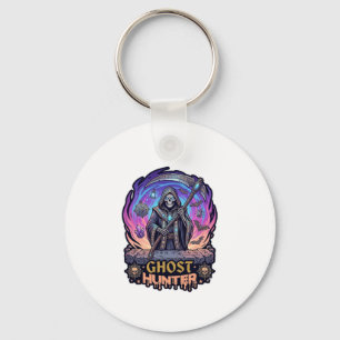 Ghost Hunter Grim Reaper Skeleton Scythe Purple Fl Key Ring