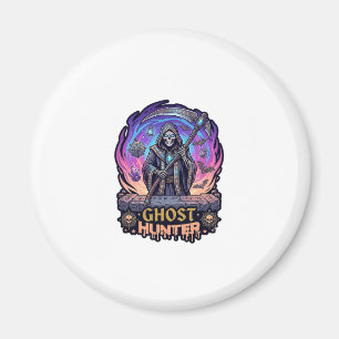 Ghost Hunter Grim Reaper Skeleton Scythe Purple Fl Magnet