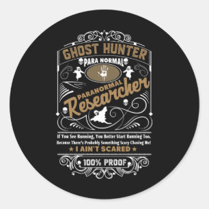 Ghost Hunter Paranormal Vintage Whiskey Style Desi Classic Round Sticker