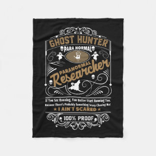 Ghost Hunter Paranormal Vintage Whiskey Style Desi Fleece Blanket