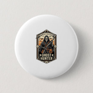Ghost Hunter Shirt Vintage Reaper Halloween Design 6 Cm Round Badge