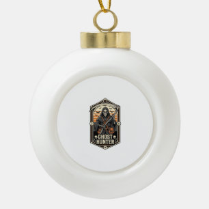 Ghost Hunter Shirt Vintage Reaper Halloween Design Ceramic Ball Christmas Ornament