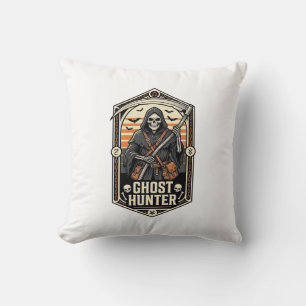 Ghost Hunter Shirt Vintage Reaper Halloween Design Cushion
