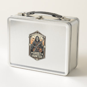Ghost Hunter Shirt Vintage Reaper Halloween Design Metal Lunch Box