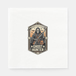 Ghost Hunter Shirt Vintage Reaper Halloween Design Napkin