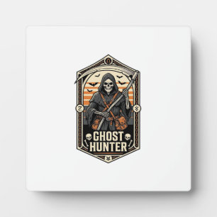Ghost Hunter Shirt Vintage Reaper Halloween Design Plaque
