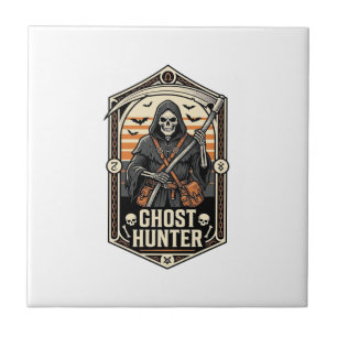 Ghost Hunter Shirt Vintage Reaper Halloween Design Tile