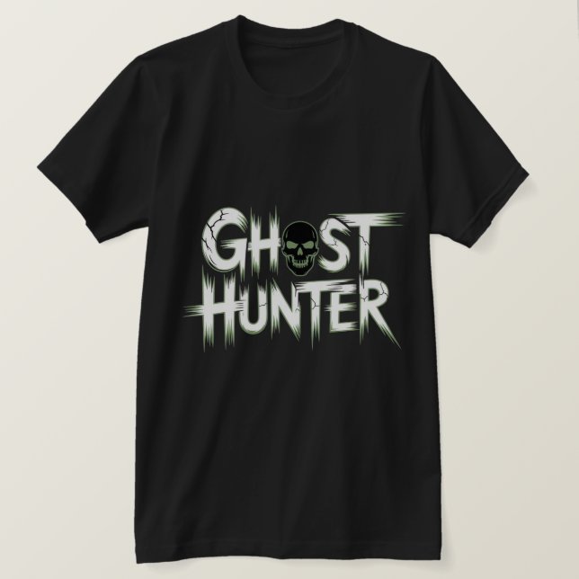 Ghost Hunter Skull Graphic T-Shirt (Design Front)