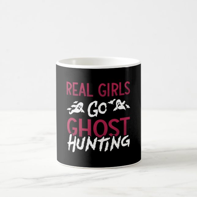 Ghost Hunter Spooky Real Girls Go Ghost Hunting Coffee Mug (Center)