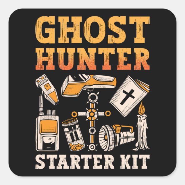 Ghost Hunter Starter Kit Paranormal Ghost Hunting Square Sticker (Front)