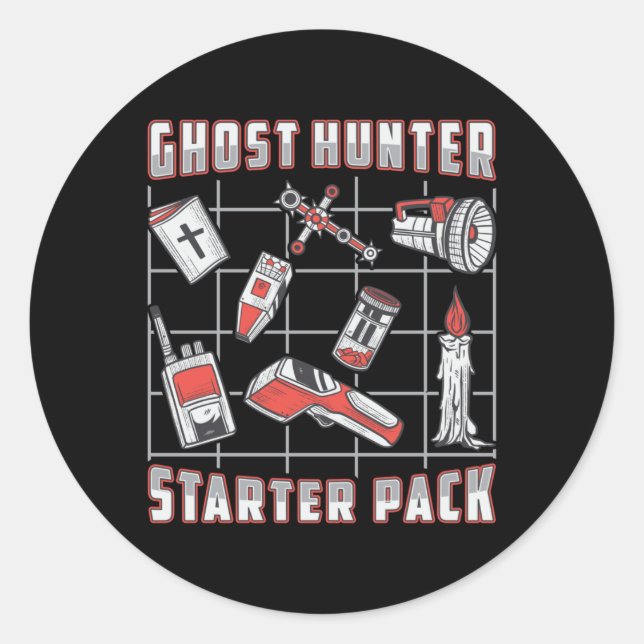 Ghost Hunter Starter Pack Paranormal Ghost Hunting Classic Round Sticker (Front)