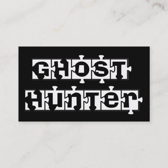 Ghost Hunters Puzzle Pcs  black business cards (Front)