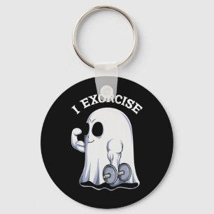 Ghost I Exorcise Fun Gym Exercise Workout Spooky H Key Ring
