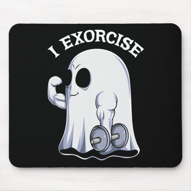 Ghost I Exorcise Fun Gym Exercise Workout Spooky H Mouse Mat (Front)