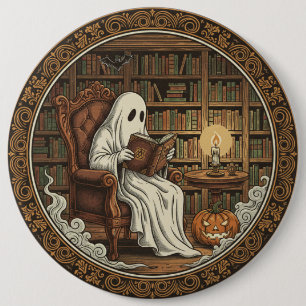 Ghost In A Library 6 Cm Round Badge