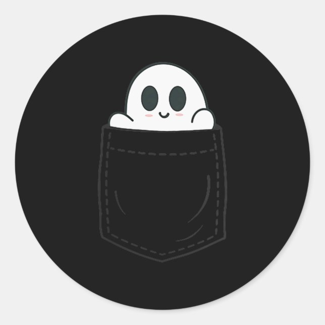 Ghost In Cket Halloween  Classic Round Sticker (Front)