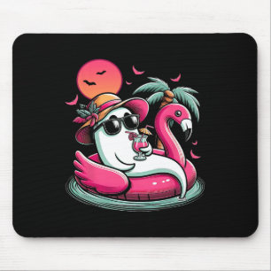Ghost In Lifebuoy Flamingo On A Pool Float Summer  Mouse Mat
