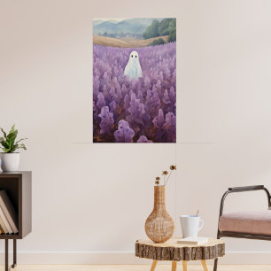 Ghost In Purple Floral Field Poster
