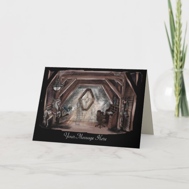 Ghost In the Attic Emily Dickenson Poem Card (Front)