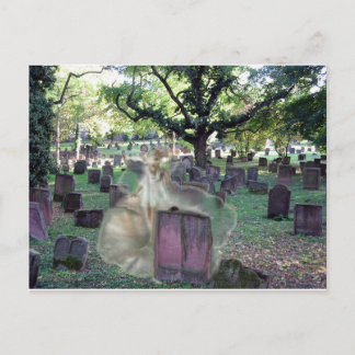 Ghost In The Cemetery Postcard