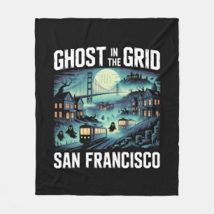 Ghost in the Grid – San Francisco Spooky Tech Fleece Blanket