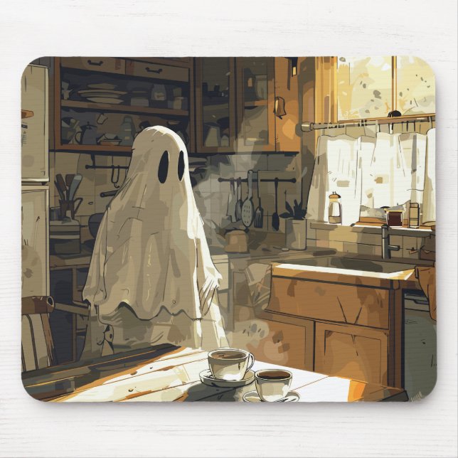 Ghost in the Kitchen for Coffee Mouse Mat (Front)