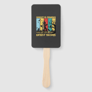 Ghost Is Coming Halloween Haunted House Witch Owl_ Hand Fan