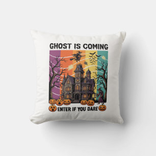 Ghost Is Coming Halloween Haunted House Witch Pump Cushion