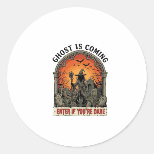 Ghost Is Coming Witch Graveyard Zombie Hands Hallo Classic Round Sticker