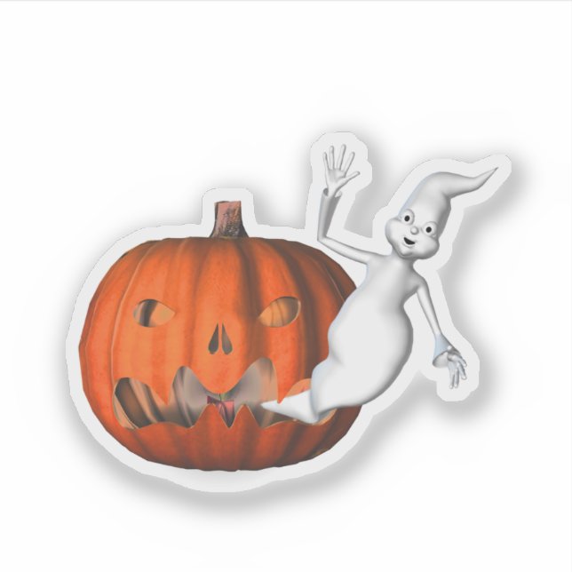 Ghost Jack O Lantern Halloween Funny  (Front)