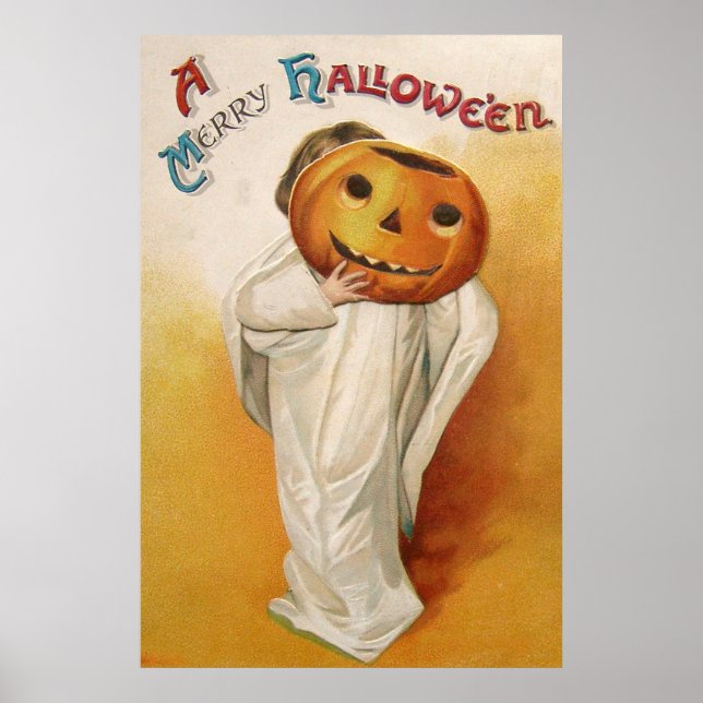 Ghost Jack O Lantern Pumpkin Child Poster (Front)