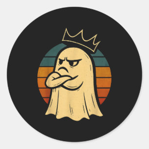 Ghost King Boo Sheet Men Women Halloween Party Classic Round Sticker