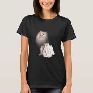 Ghost Kitten Vintage Halloween Cat Funny Meme Crin T-Shirt