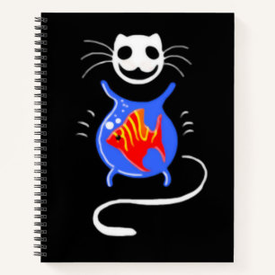 Ghost Kitty Cat Spiral Notebook