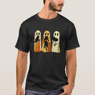 Ghost Kitty Cats Halloween - Cute Spooky Black Cat T-Shirt