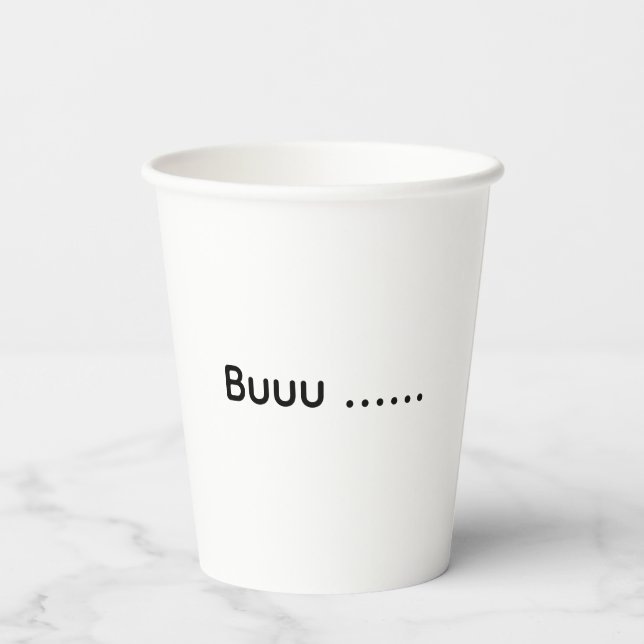 Ghost Kitty Halloween Costume Paper Cups (Back)