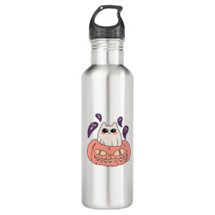 Ghost Kitty in a pumpkin Classic T-Shirt 710 Ml Water Bottle