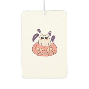 Ghost Kitty in a pumpkin Classic T-Shirt Car Air Freshener