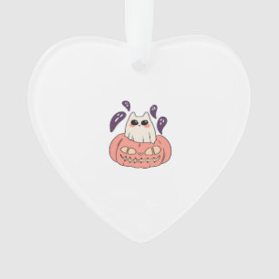Ghost Kitty in a pumpkin Classic T-Shirt Ornament