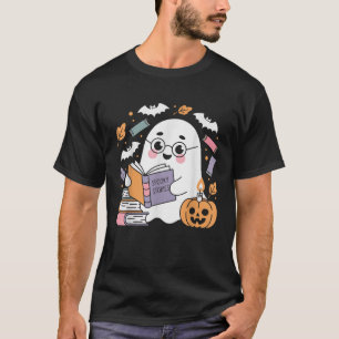 Ghost Librarian Reading Books Halloween Costume Ar T-Shirt