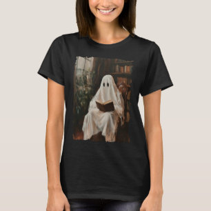 Ghost Library Halloween Book Reading Books Lover T T-Shirt