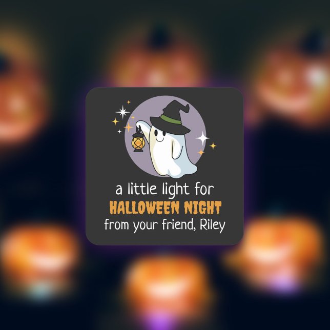 Ghost Light For Halloween Night Party Favour Square Sticker (Creator Uploaded)